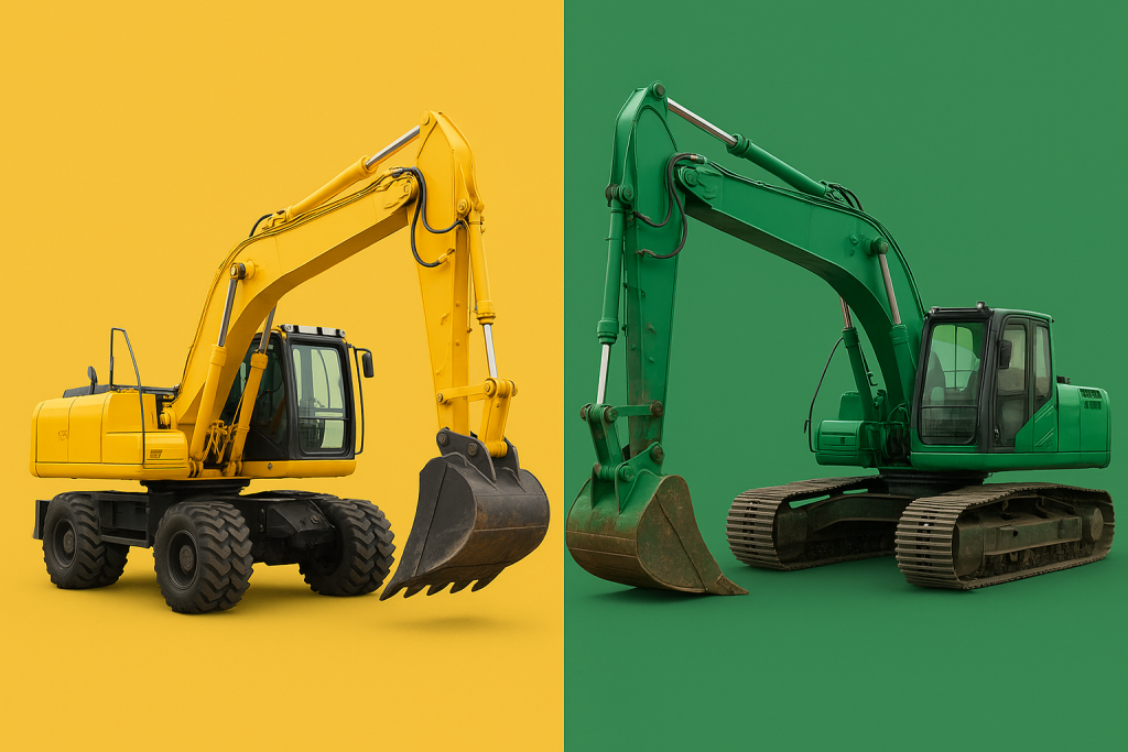 تفاوت بیل مکانیکی چرخ‌لاستیکی و زنجیری